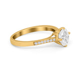 Solitaire Art Deco Wedding Ring Round Simulated Cubic Zirconia 925 Sterling Silver