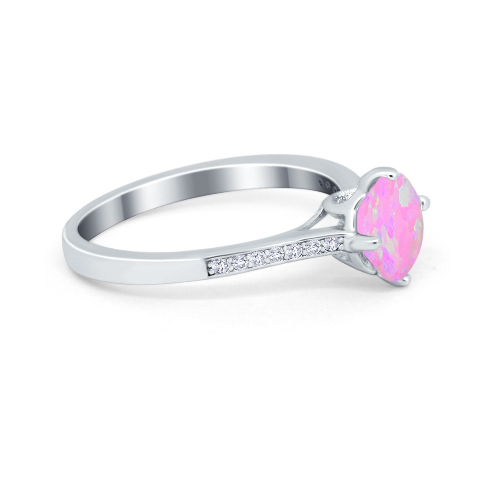 Solitaire Art Deco Wedding Ring Round Simulated Cubic Zirconia 925 Sterling Silver