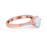 Solitaire Art Deco Wedding Ring Round Simulated Cubic Zirconia 925 Sterling Silver