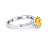 Solitaire Art Deco Wedding Ring Round Simulated Cubic Zirconia 925 Sterling Silver