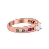 Soliaire Accent Multicolored Simulated Cubic Zirconia Ring 925 Sterling Silver