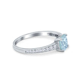 Cushion Cut Bridal Wedding Ring Simulated Cubic Zirconia 925 Sterling Silver