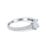 Cushion Cut Bridal Wedding Ring Simulated Cubic Zirconia 925 Sterling Silver