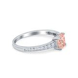 Cushion Cut Bridal Wedding Ring Simulated Cubic Zirconia 925 Sterling Silver