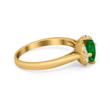 Art Deco Wedding Bridal Ring Round Simulated Cubic Zirconia 925 Sterling Silver