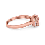 Art Deco Wedding Bridal Ring Round Simulated Cubic Zirconia 925 Sterling Silver