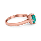 Art Deco Wedding Bridal Ring Round Simulated Cubic Zirconia 925 Sterling Silver