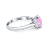 Art Deco Wedding Bridal Ring Round Simulated Cubic Zirconia 925 Sterling Silver