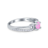 Engagement Bridal Ring Round Simulated Cubic Zirconia 925 Sterling Silver