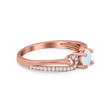 Engagement Bridal Ring Round Simulated Cubic Zirconia 925 Sterling Silver