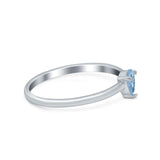Petite Dainty Teardrop Wedding Ring Simulated Cubic Zirconia 925 Sterling Silver