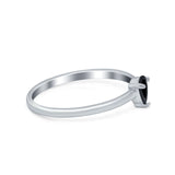 Petite Dainty Teardrop Wedding Ring Simulated Cubic Zirconia 925 Sterling Silver