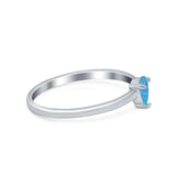 Petite Dainty Teardrop Wedding Ring Simulated Cubic Zirconia 925 Sterling Silver