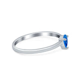 Petite Dainty Teardrop Wedding Ring Simulated Cubic Zirconia 925 Sterling Silver