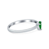 Petite Dainty Teardrop Wedding Ring Simulated Cubic Zirconia 925 Sterling Silver