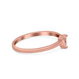 Petite Dainty Teardrop Wedding Ring Simulated Cubic Zirconia 925 Sterling Silver