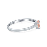 Petite Dainty Teardrop Wedding Ring Simulated Cubic Zirconia 925 Sterling Silver