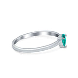 Petite Dainty Teardrop Wedding Ring Simulated Cubic Zirconia 925 Sterling Silver