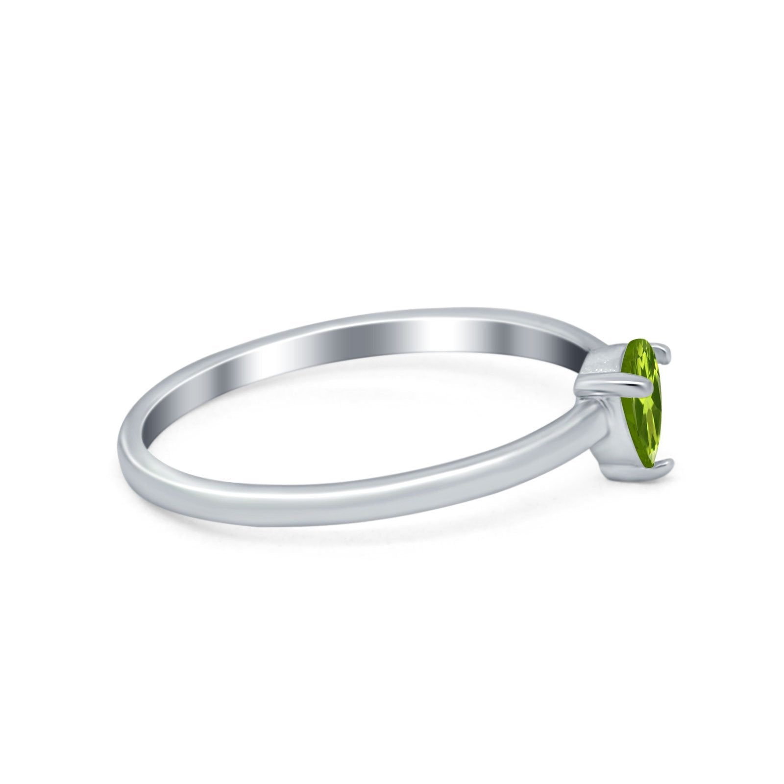 Petite Dainty Teardrop Wedding Ring Simulated Cubic Zirconia 925 Sterling Silver