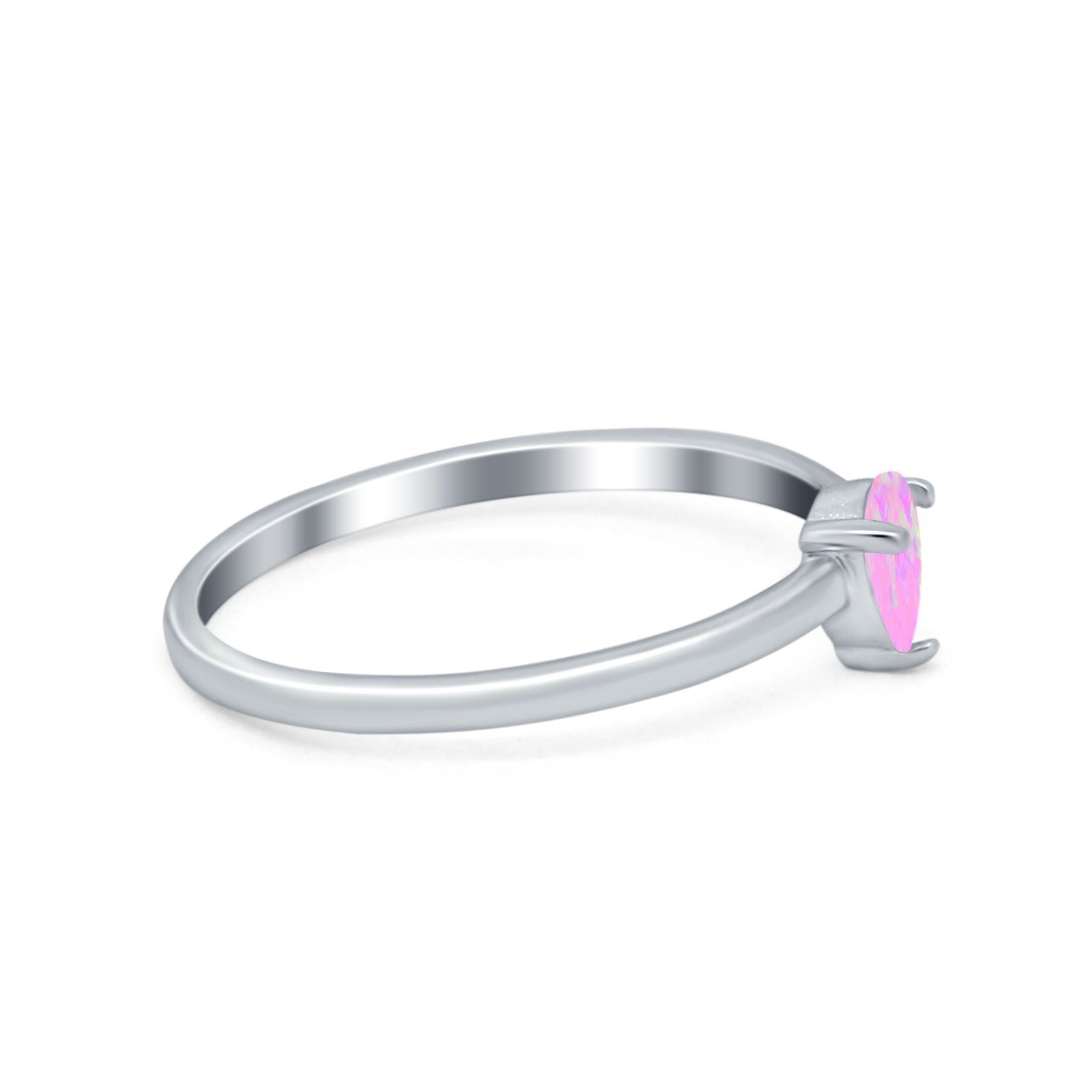 Petite Dainty Teardrop Wedding Ring Simulated Cubic Zirconia 925 Sterling Silver