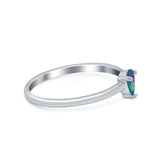 Petite Dainty Teardrop Wedding Ring Simulated Cubic Zirconia 925 Sterling Silver