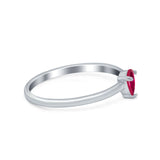 Petite Dainty Teardrop Wedding Ring Simulated Cubic Zirconia 925 Sterling Silver
