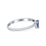 Petite Dainty Teardrop Wedding Ring Simulated Cubic Zirconia 925 Sterling Silver