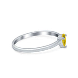 Petite Dainty Teardrop Wedding Ring Simulated Cubic Zirconia 925 Sterling Silver