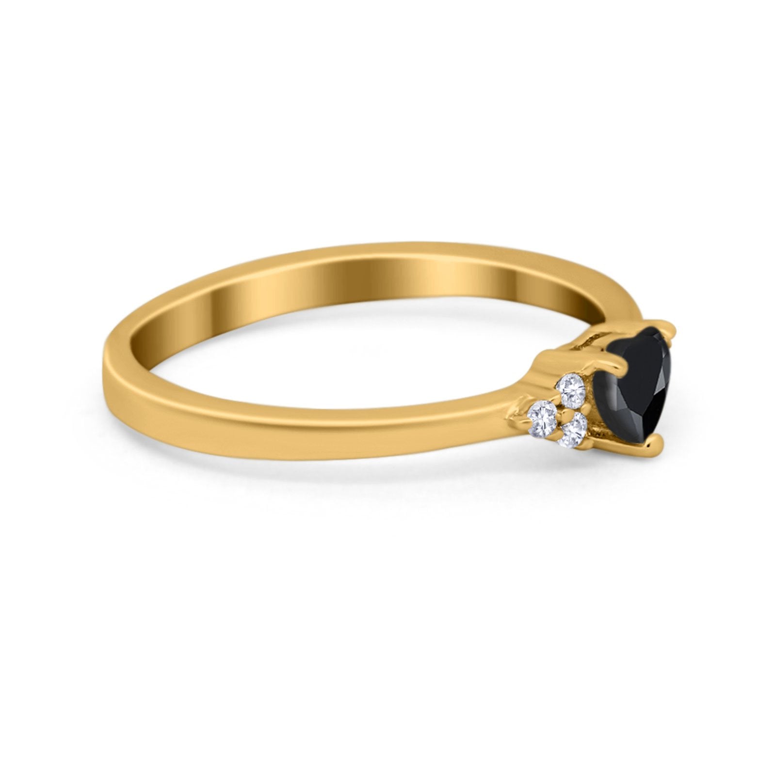 Engagement Heart Promise Ring Round Simulated Cubic Zirconia 925 Sterling Silver