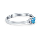 Engagement Heart Promise Ring Round Simulated Cubic Zirconia 925 Sterling Silver