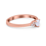 Engagement Heart Promise Ring Round Simulated Cubic Zirconia 925 Sterling Silver