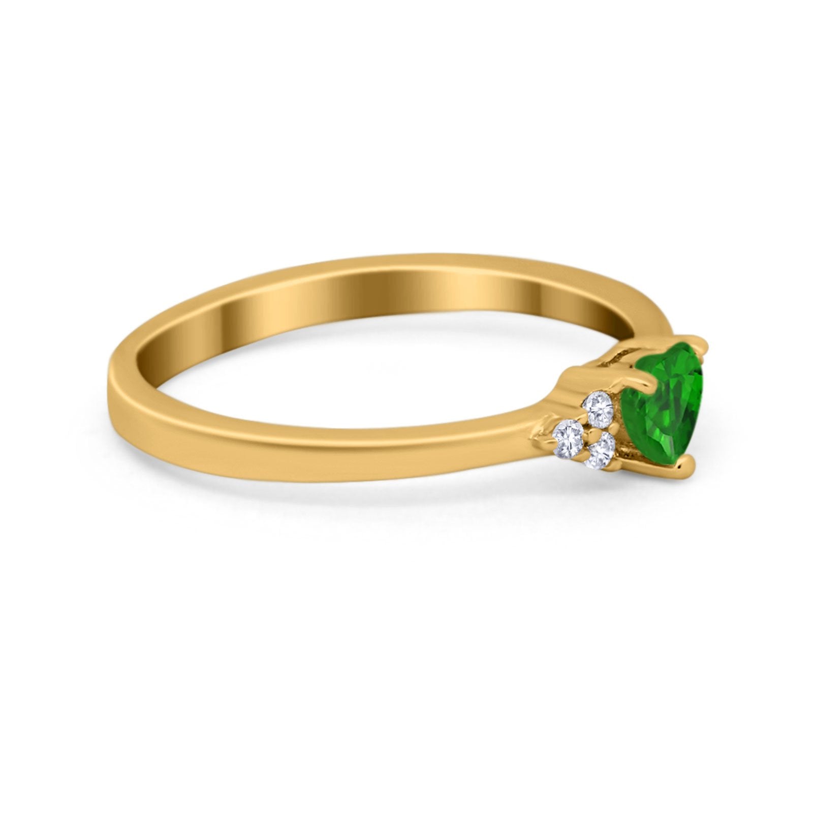 Engagement Heart Promise Ring Round Simulated Cubic Zirconia 925 Sterling Silver