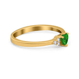 Engagement Heart Promise Ring Round Simulated Cubic Zirconia 925 Sterling Silver