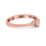 Engagement Heart Promise Ring Round Simulated Cubic Zirconia 925 Sterling Silver