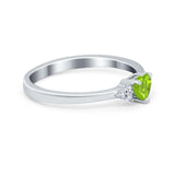 Engagement Heart Promise Ring Round Simulated Cubic Zirconia 925 Sterling Silver