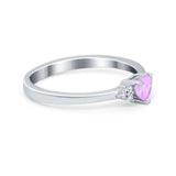 Engagement Heart Promise Ring Round Simulated Cubic Zirconia 925 Sterling Silver