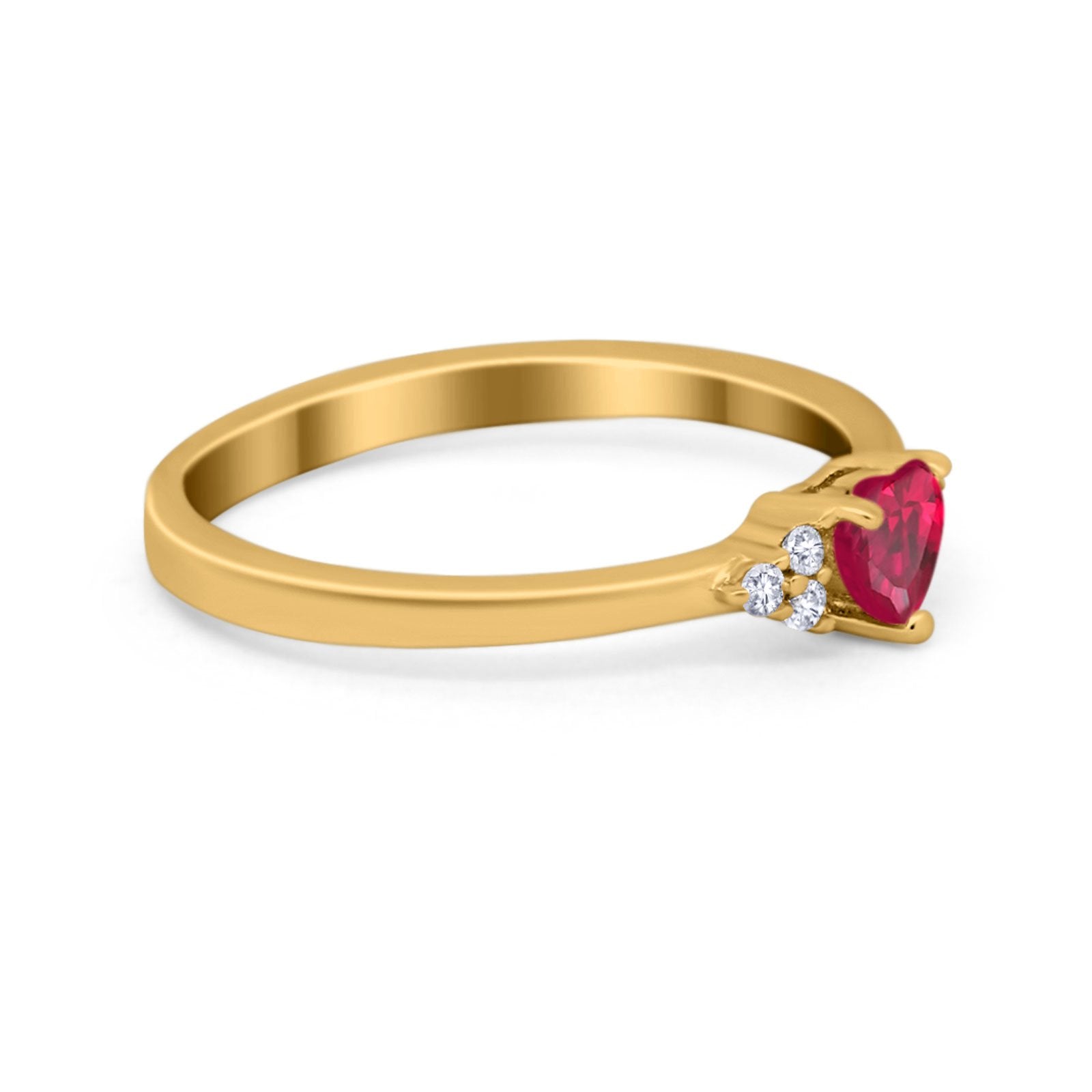 Engagement Heart Promise Ring Round Simulated Cubic Zirconia 925 Sterling Silver