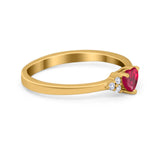 Engagement Heart Promise Ring Round Simulated Cubic Zirconia 925 Sterling Silver