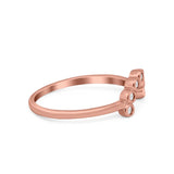 Curved Thumb Ring Eternity Wedding Band Round Simulated CZ 925 Sterling Silver