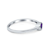 Pear Solitaire Wedding Ring Bezel Simulated Cubic Zirconia 925 Sterling Silver