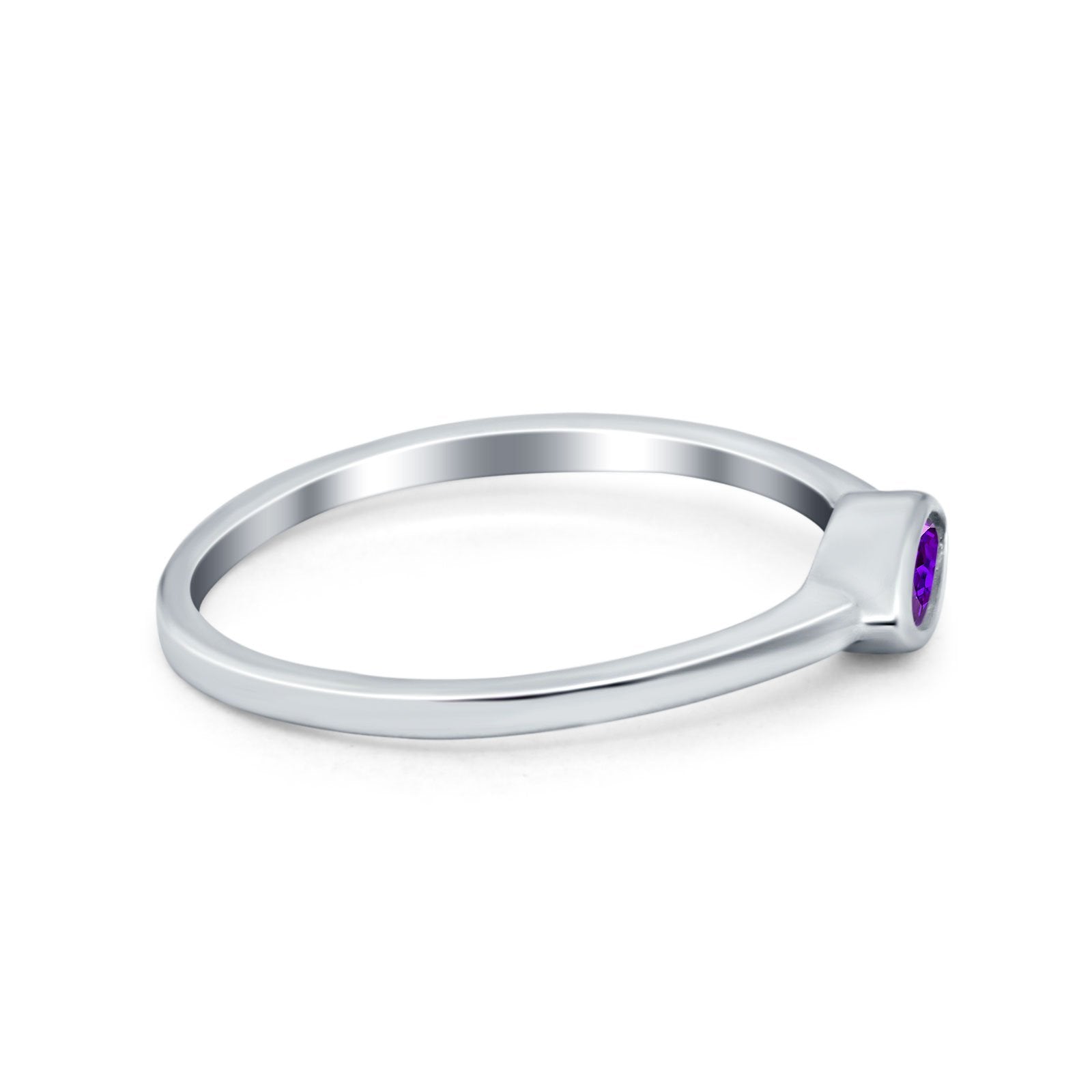 Petite Dainty Wedding Ring Simulated Marquise Cubic Zirconia 925 Sterling Silver