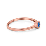 Petite Dainty Wedding Ring Bezel Simulated Cubic Zirconia 925 Sterling Silver