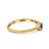 Petite Dainty Wedding Ring Bezel Simulated Cubic Zirconia 925 Sterling Silver