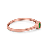 Petite Dainty Wedding Ring Bezel Simulated Cubic Zirconia 925 Sterling Silver