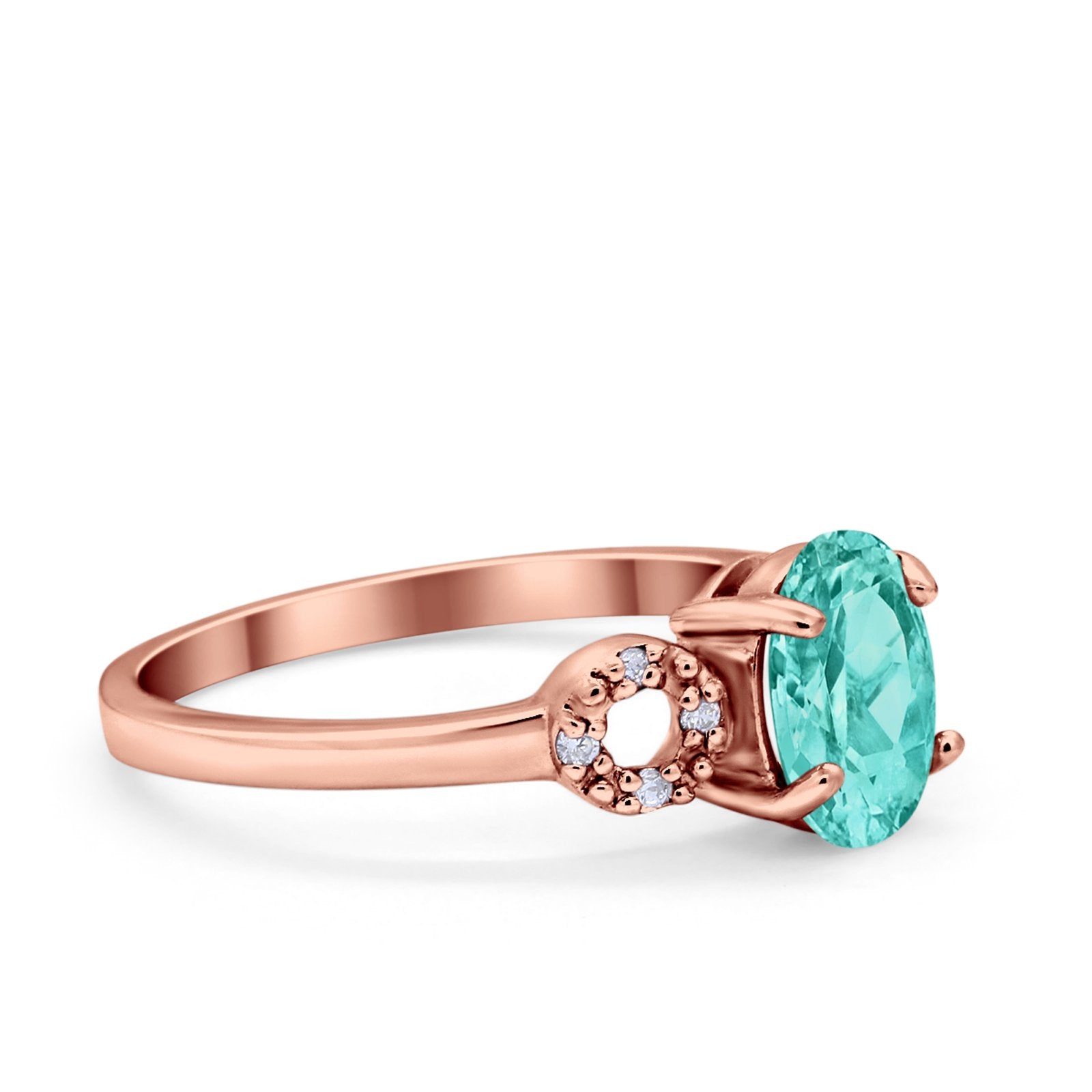 Art Deco Oval Solitaire Wedding Ring Simulated Cubic Zirconia 925 Sterling Silver