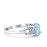 Art Deco Oval Solitaire Wedding Ring Simulated Cubic Zirconia 925 Sterling Silver