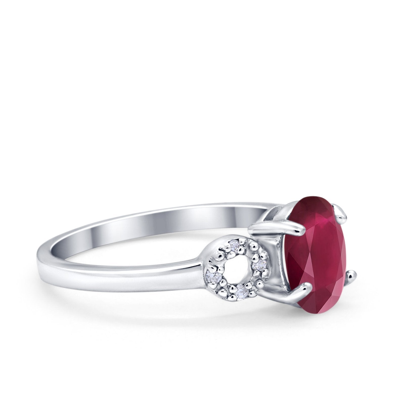 Art Deco Oval Solitaire Wedding Ring Simulated Cubic Zirconia 925 Sterling Silver