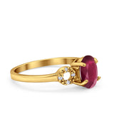 Art Deco Oval Solitaire Wedding Ring Simulated Cubic Zirconia 925 Sterling Silver