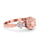 Art Deco Solitaire Wedding Ring Simulated Cubic Zirconia 925 Sterling Silver