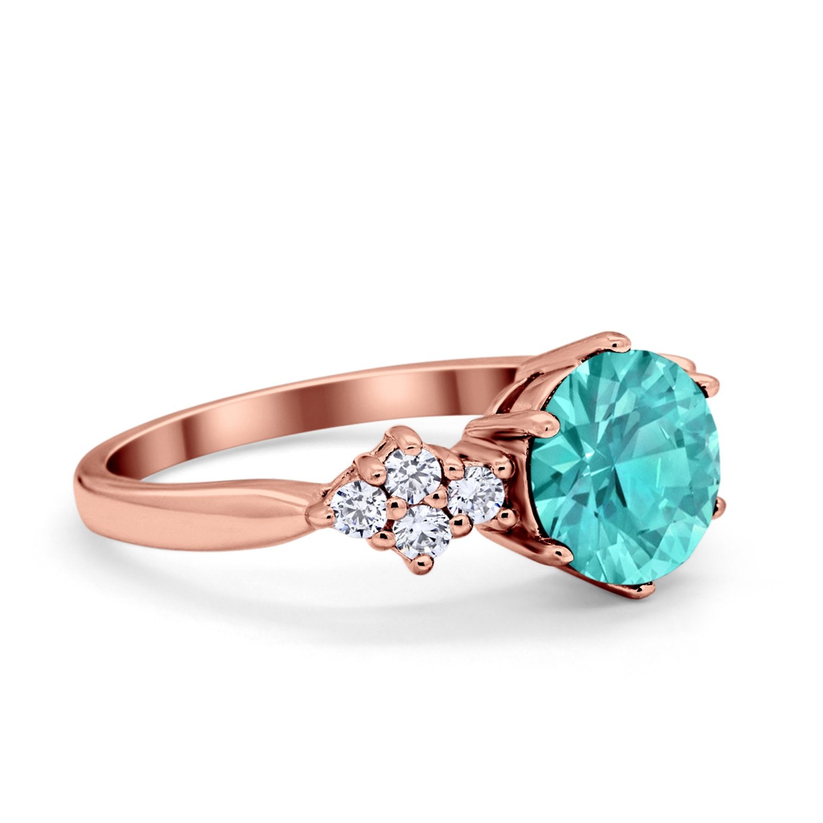 Art Deco Solitaire Wedding Ring Simulated Cubic Zirconia 925 Sterling Silver